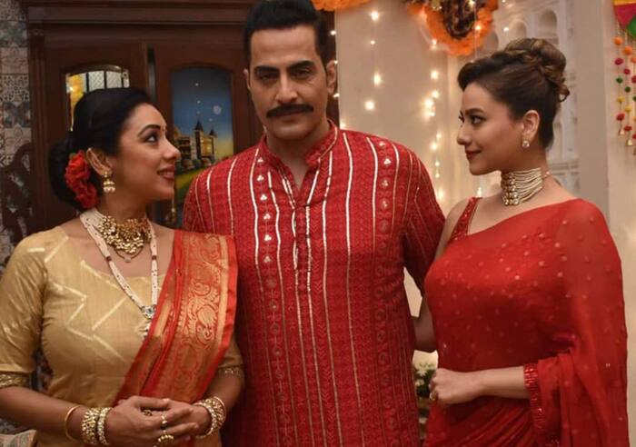 Anu, Vanraj and Kavya from Anupamaa