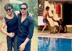 Bade Miyan Chote Miyan superstar Akshay Kumar gets back at Tiger Shroff after the latter cheats in a swimming race [Watch]