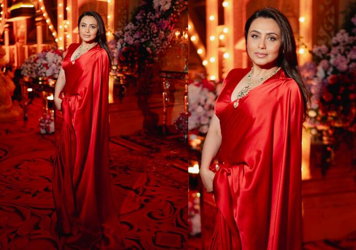 Rani Mukerji wears the colour of love, Red at Anant Ambani and Radhika Merchant's pre-wedding