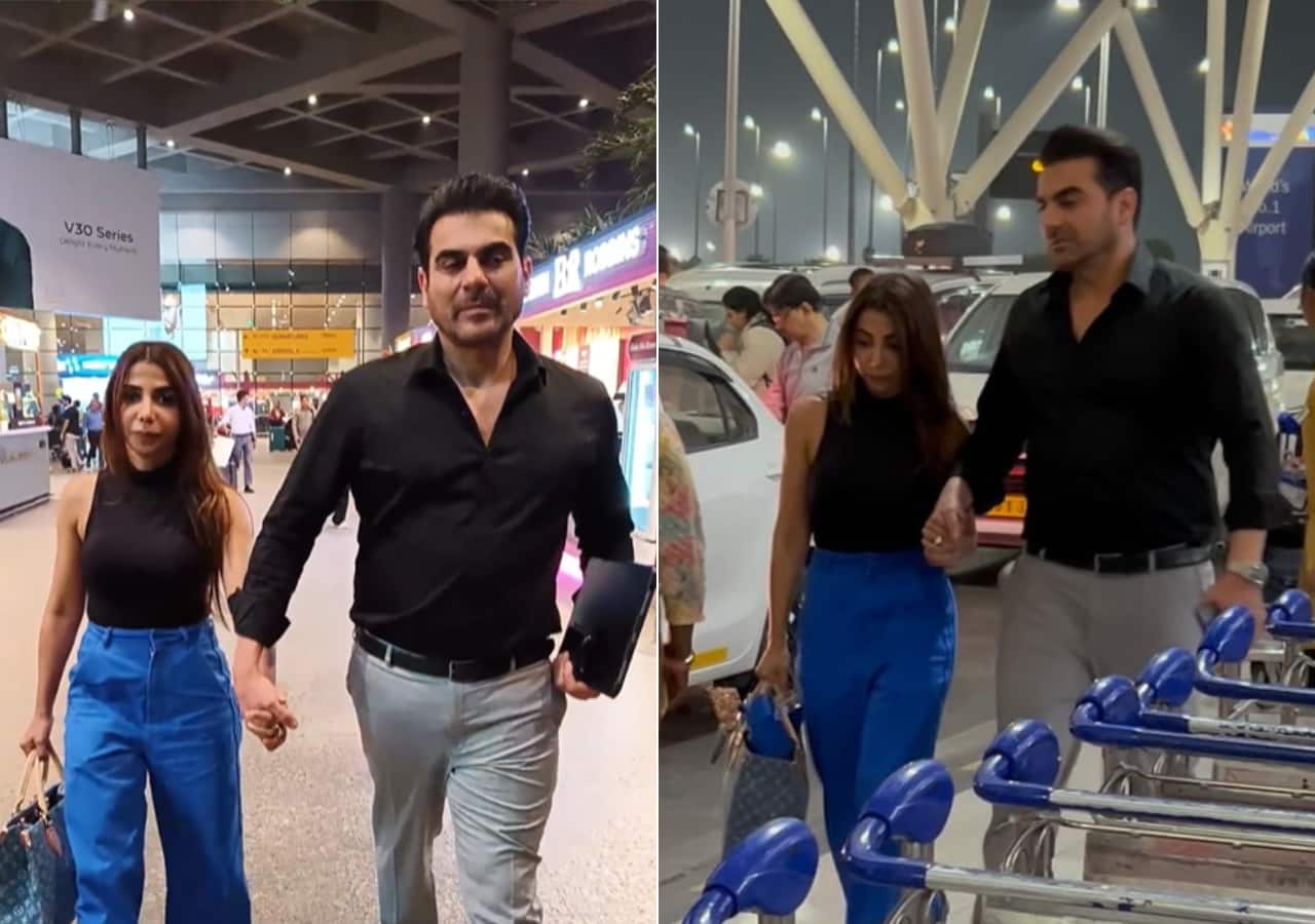 Arbaaz Khan became romantic with wife Shura Khan, Gave Couple Pose at the  airport in front of the camera - पत्नी शूरा खान संग रोमांटिक हुए अरबाज खान,  कैमरे के सामने एयरपोर्ट