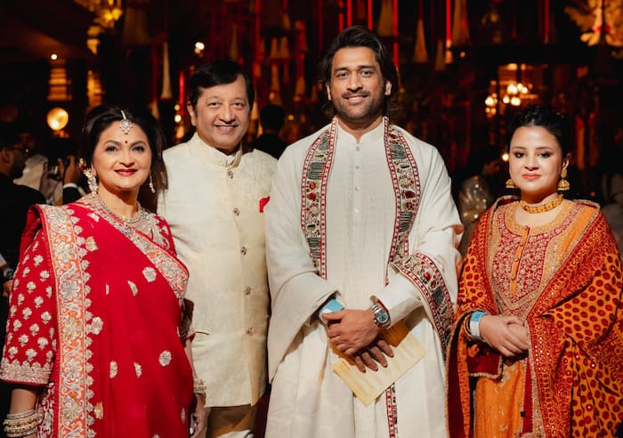 MS Dhoni and Sakshi Dhoni spotted at Anant Ambani and Radhika Merchant pre-wedding 