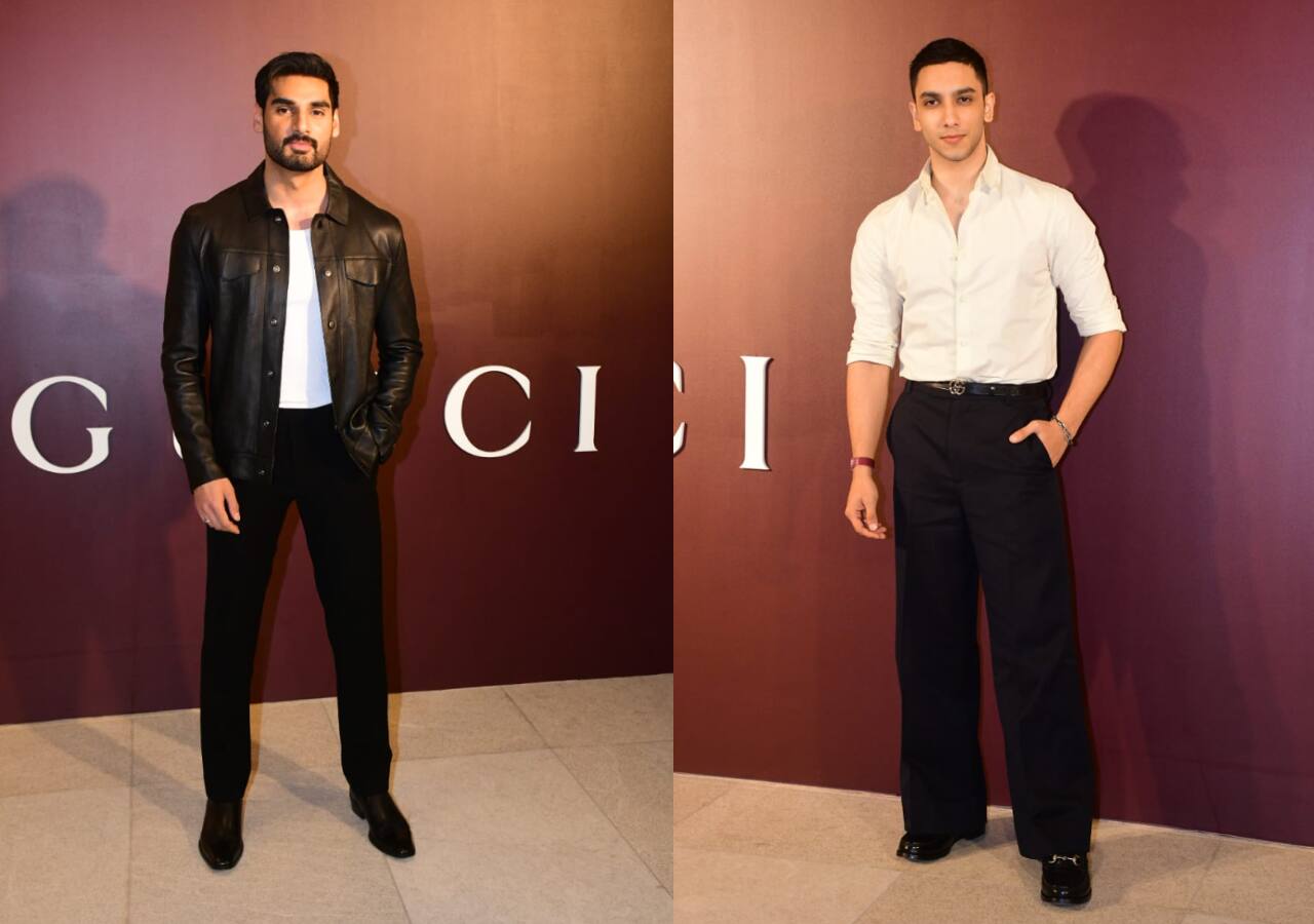 Ahan Shetty and Vedang Raina at Gucci store launch