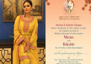 Meera Chopra, Rakshit Kejriwal Wedding: Couple to tie the knot in Jaipur, check invitation card, haldi, saat pheras and more details