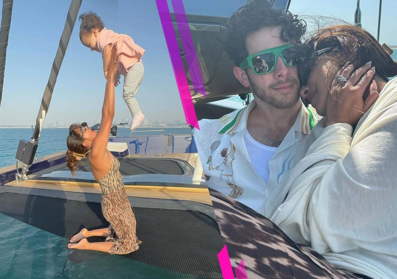 Priyanka Chopra and Nick Jonas cuddle as they play with daughter Malti ...