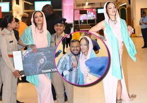 रिहाना ने एयरपोर्ट पहुंच पैप्स संग खिंचवाई फोटोज तो पुलिस को लगाया गले, लोग बोले, 'घमंड छू कर भी नहीं गया'