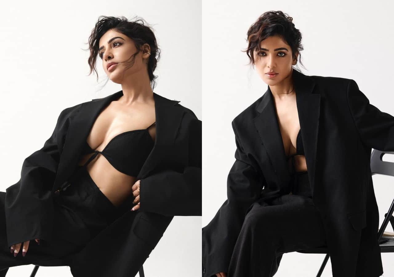 Samantha Ruth Prabhu goes bold in open black jacket, View Photos: सामंथा  रुथ प्रभु ने ओपन जैकेट में दिखाया बोल्ड लुक, इंटरनेट पर मची तबाही-  Entertainment News
