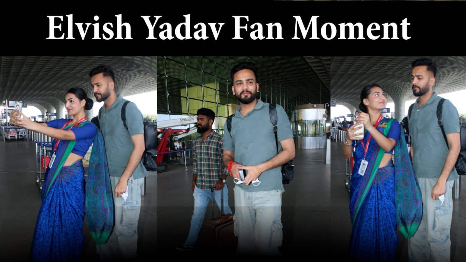 Bigg Boss OTT 2 winner Elvish Yadav poses with airline staff; lady's ...