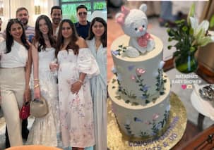 Varun Dhawan hosts cozy baby shower for Natasha Dalal; Mira Kapoor gives us a glimpse of the cake