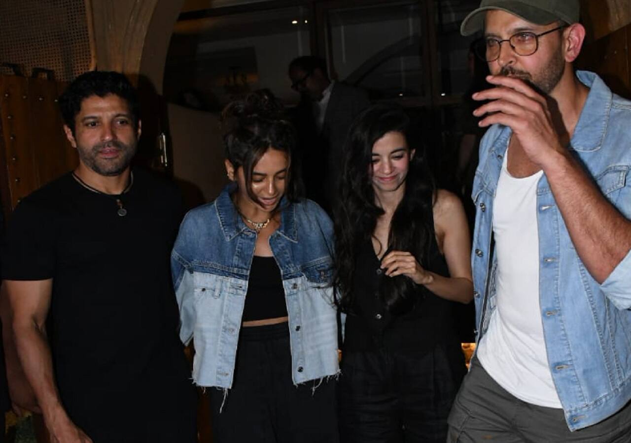 Farhan Akhtar joins Hrithik Roshan and Saba Azad for a dinner with his wife Shibani Dandekar