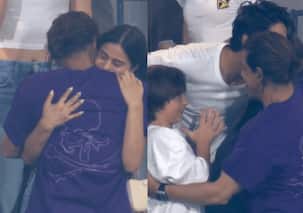 IPL 2024 Finals: Teary-eyed Suhana Khan asks 'Are you happy' to Shah Rukh Khan as KKR wins; AbRam, Aryan rush for family hug [Watch]