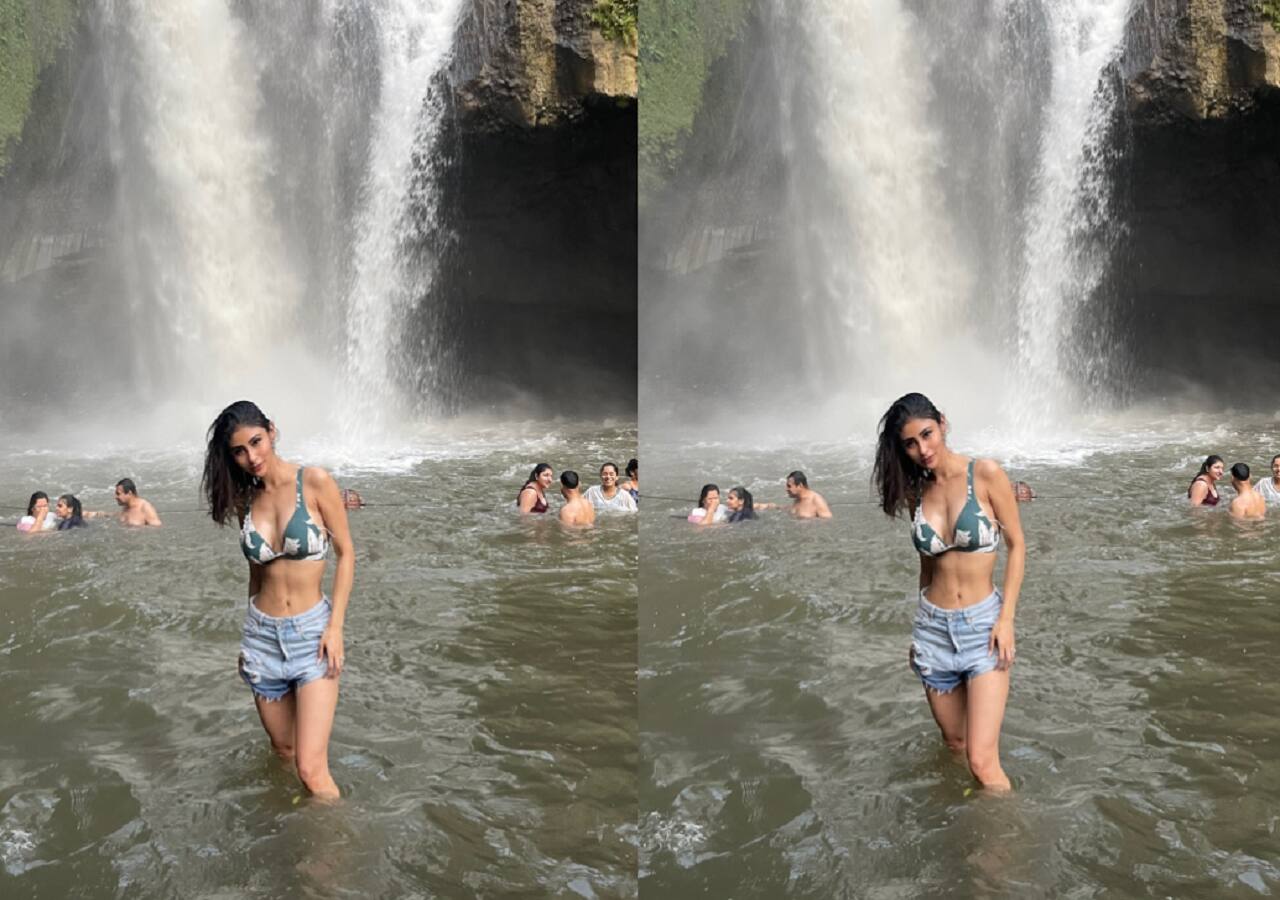 Mouni Roy enjoys the waterfall on her vacation 