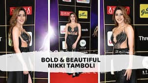 Nikki Tamboli raises temperature in a black side slit dress [Video]