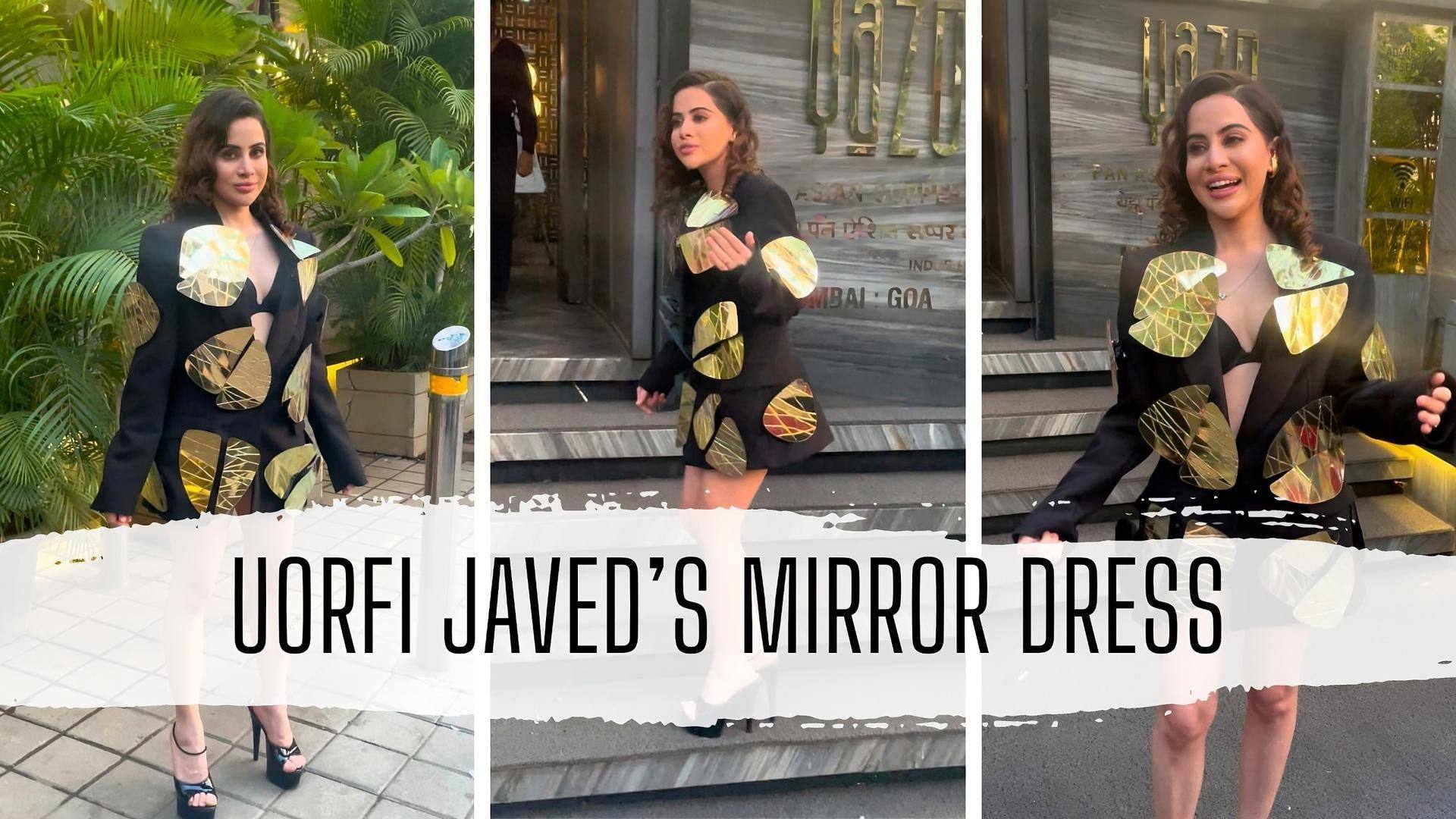 Uorfi Javed Turns Heads With Her New LED Display Dress With Quotes 