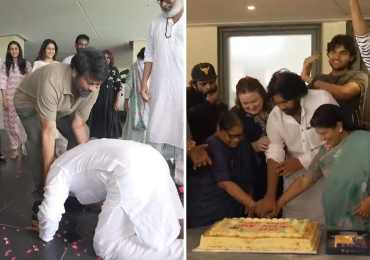 Pawan Kalyan gets emotional as he touches Chiranjeevi’s feet to take his blessings post election win