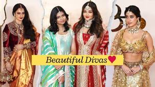 Anant Ambani-Radhika Merchant Wedding: Rekha steals the spotlight; Aishwarya Rai and Aaradhya pose separately for paps [Watch Video]