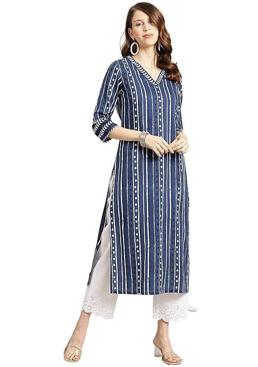 RytrasWomen'sCottonPrintedStraightKurtiSet