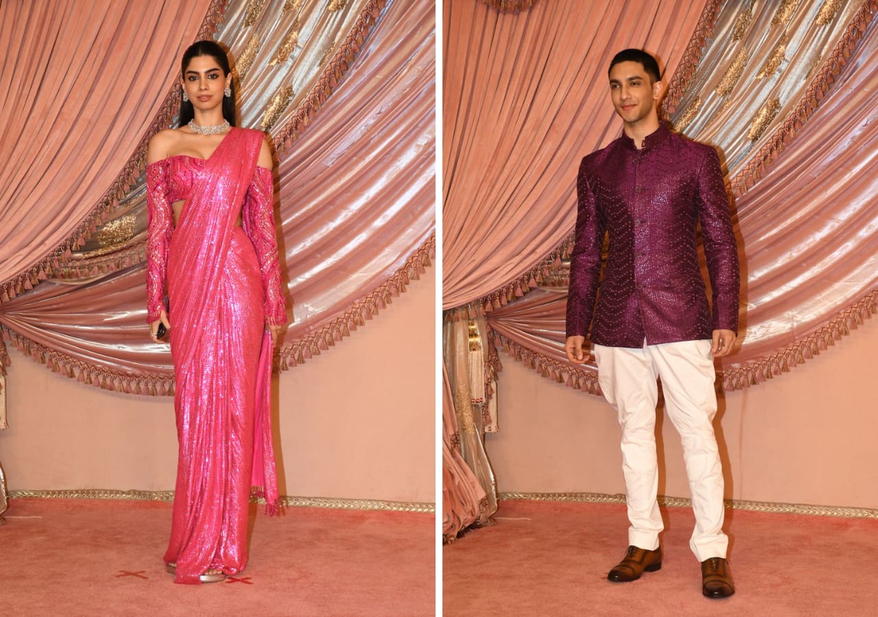 Khushi Kapoor and Vedang Raina arrive at the event