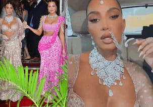 Anant Ambani, Radhika Merchant Shubh Aashirwad event: Kim Kardashian's big naath draws attention; sister Khloe stuns in pink lehenga