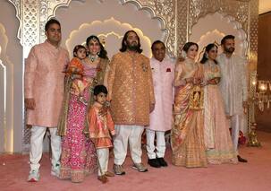 Anant Ambani and Radhika Merchant wedding: Groom-to-be arrives with Nita Ambani, Mukesh Ambani, Isha and others; family looks stunning in pastel hues