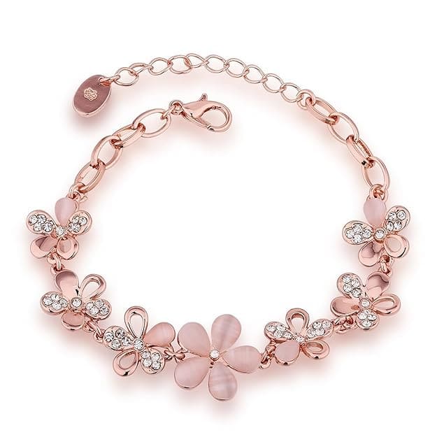 YouBella Jewellery Rose Gold Plated Crystal Bracelet