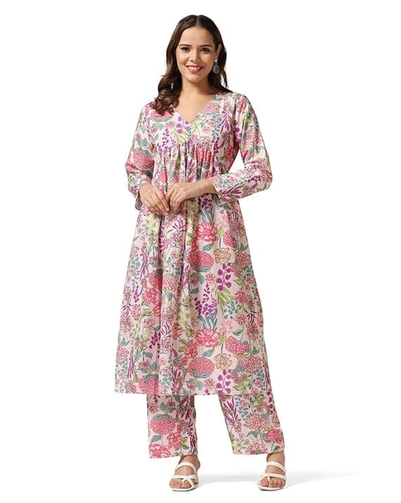 Leriya Fashion Rayon Alia Cut Kurta Set