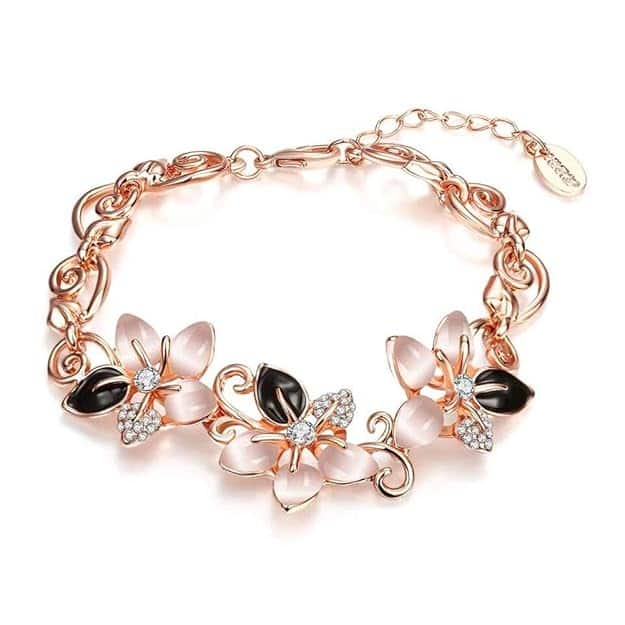 Shining Diva Fashion Latest Rose Gold Stylish Bracelet