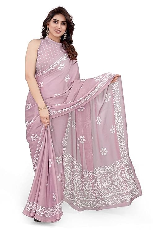 MIRCHI FASHION Women's Printed Saree with Blouse