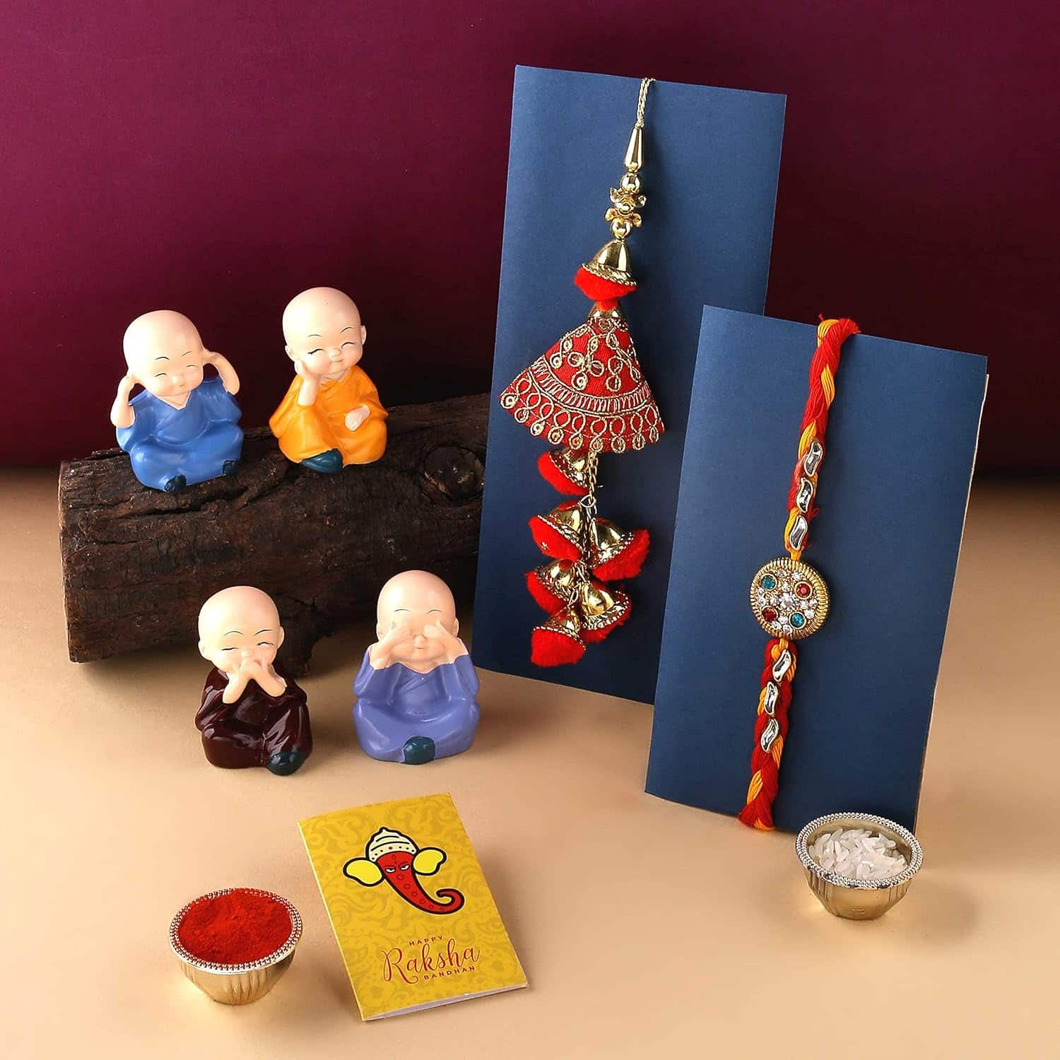 CraftVatika Rakhi Gift Set of 2 for Brother and Bhabhi