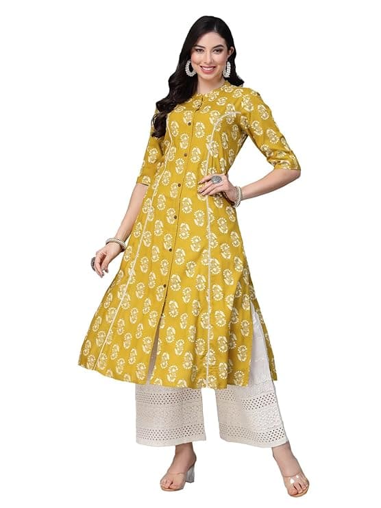 Stylum Women's Floral Printed Rayon A-Line Kurta