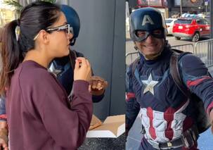 Captain America tried to steal Shehnaaz Gill's food and the actress' reaction is oh so relatable