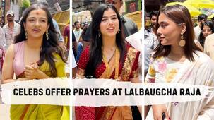 Saiee Manjrekar, Ahsaas Channa and other stars seek divine blessings at Lalbaugcha Raja [Watch Video]