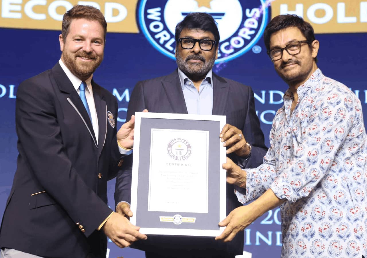 Megastar Chiranjeevi receives Guinness World Record for being the ‘most prolific star in Indian Film Industry’, SS Rajamouli and more celebs react