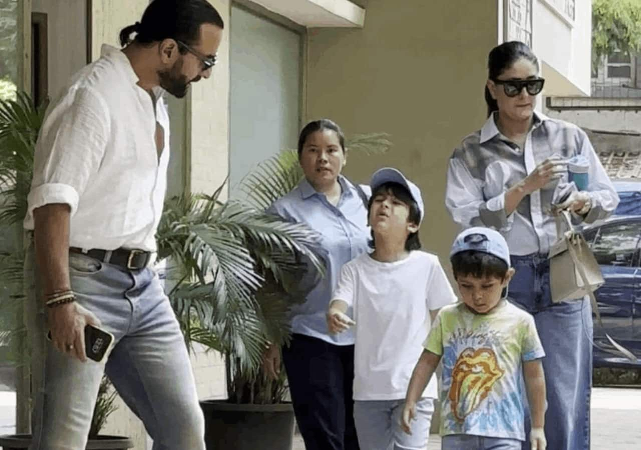 Grumpy Jeh Ali Khan asks paps to not take pictures as he steps out with Kareena Kapoor Khan, Saif Ali Khan and Taimur [Watch Video]