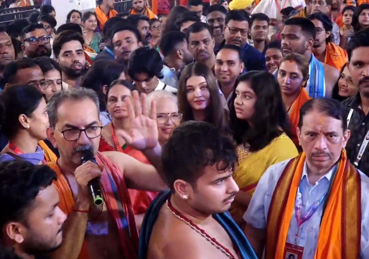 Aishwarya Rai Bachchan, who went to visit Bappa with daughter Aaradhya, got stuck in the crowd, video went viral