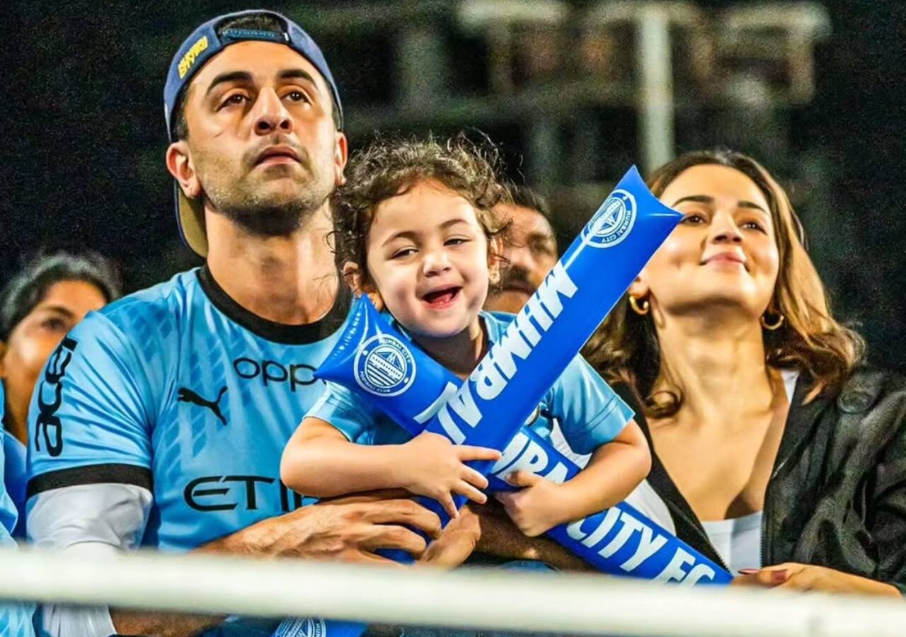 Ranbir Kapoor, Alia Bhatt attend football match together, daughter Raha ...