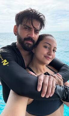 समंदर के बीच Sonakshi Sinha ने पति Zaheer Iqbal संग दिए सिजलिंग पोज