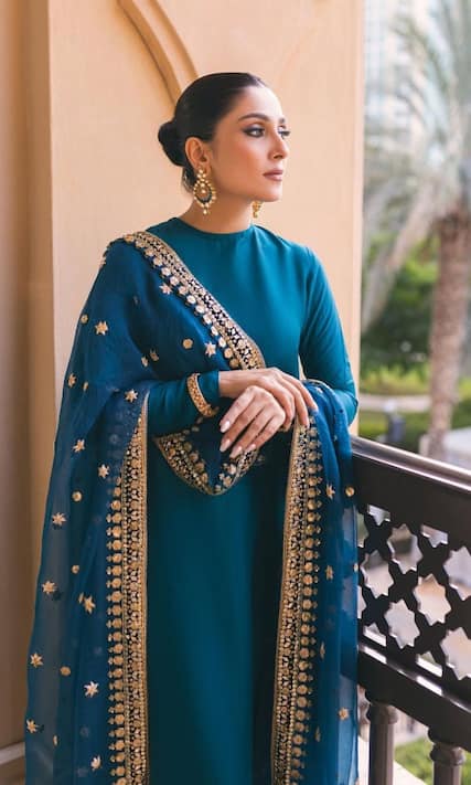 ayeza khan blue dress STYLED BY AYEZA KHAN