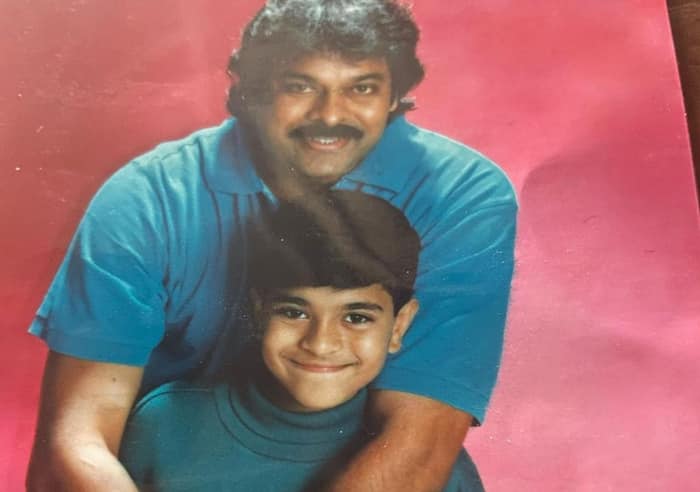 This old photo of Chiranjeevi and Ram Charan