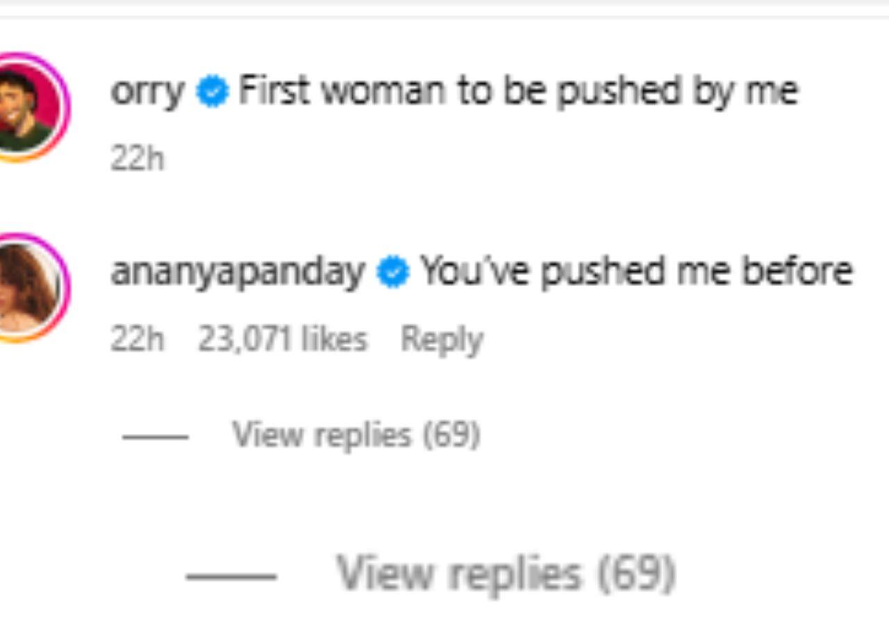 ananya pandey comment on orry