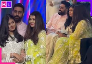 Abhishek Bachchan, Aishwarya Rai Bachchan paint perfect family picture as they attend a wedding with Aaradhya; see viral pics