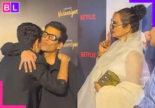 Karan Johar hugs Ibrahim Ali Khan, but it's Rekha's VIRAL reaction that really... [Watch]