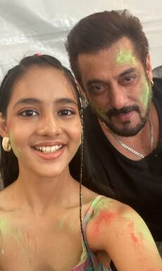 Sikandar star Salman Khan celebrates Holi with co-star Adiba Hussain