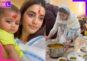 Ram Navami के दिन कंजिकाओं के पैरों में पड़ीं Akshara Singh, भोजपुरी सुपरस्टार होकर भी अपने....