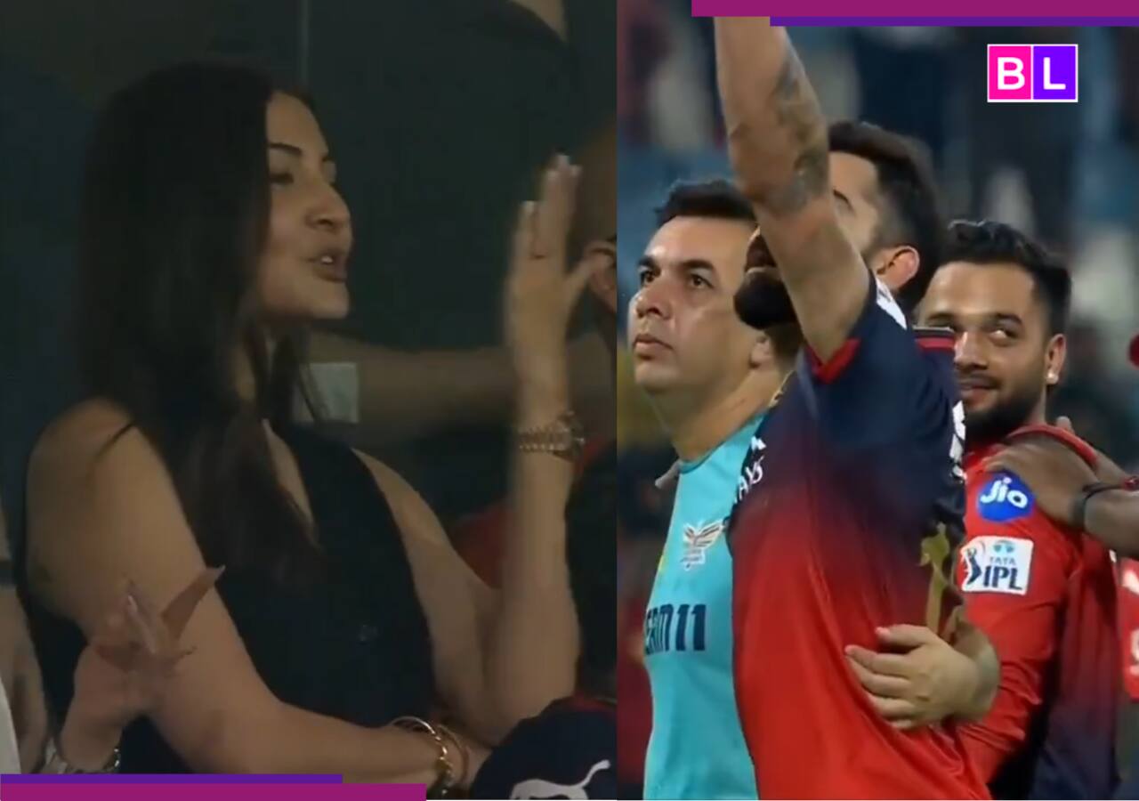 Virat Kohli sends flying kiss to Anushka Sharma after RCB wins over LSG in IPL 2025; watch viral video Virat Kohli sends flying kiss to Anushka Sharma after RCB wins over LSG in IPL 2025; watch viral video