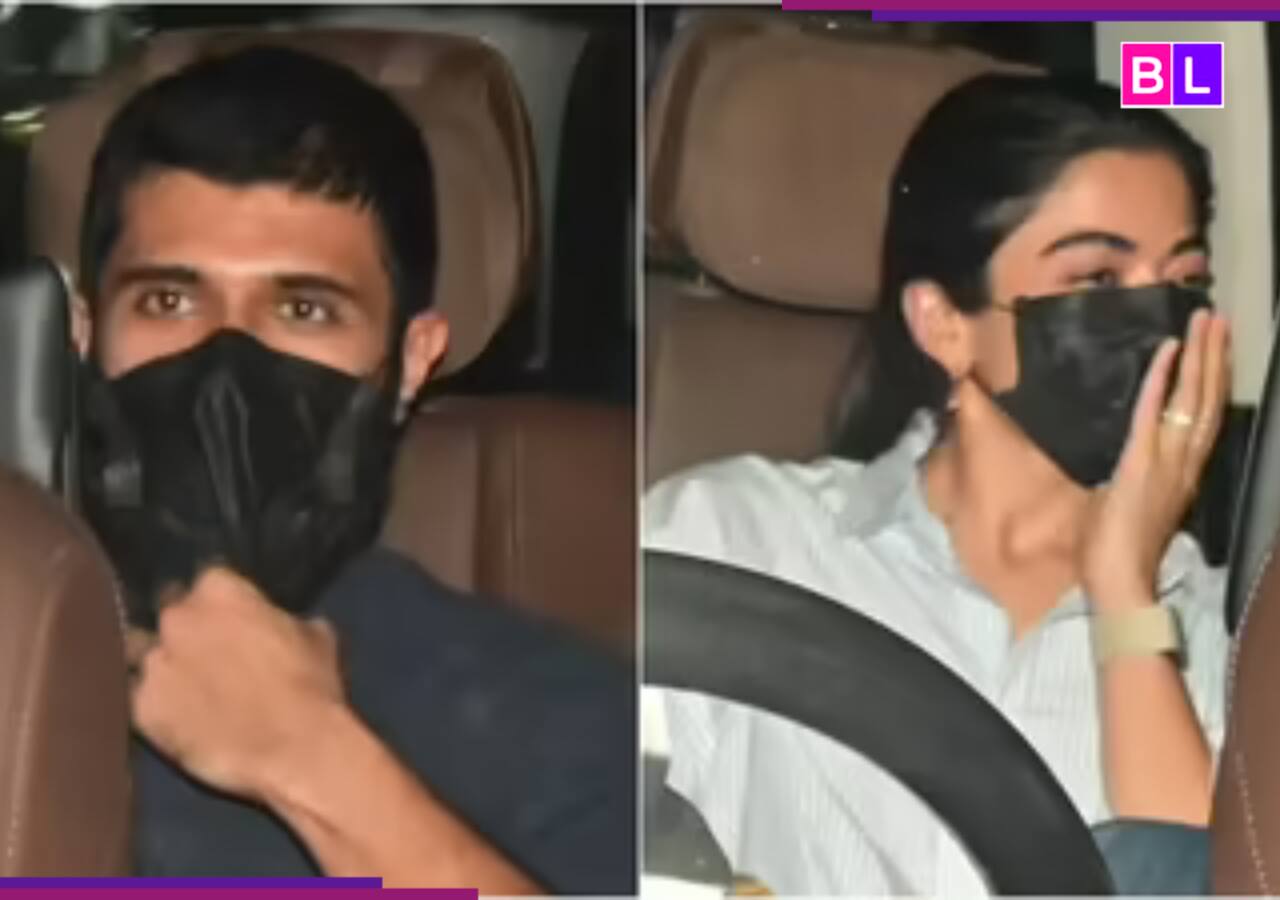 Rashmika Mandhana, Vijay Deverkonda spotted leaving in the same car, hides faces with mask, Video goes viral