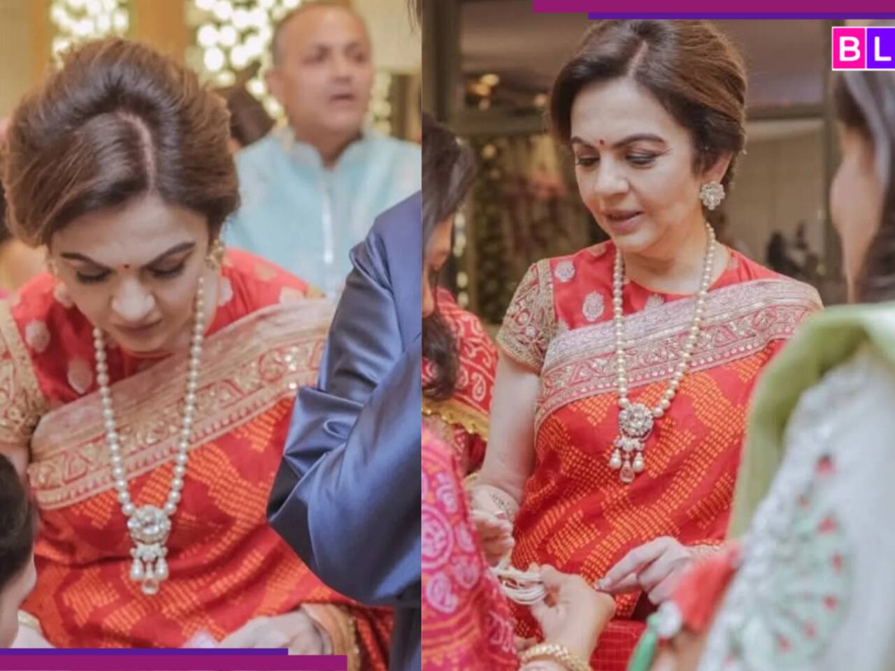 Nita Ambani proves she is the queen of elegance as she attends a wedding in a gorgeous...