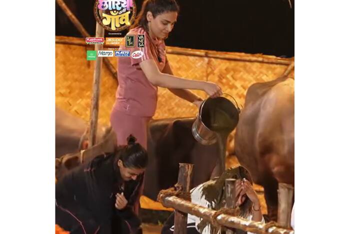 अंजुम ने रमीत पर उड़ेला गोबर