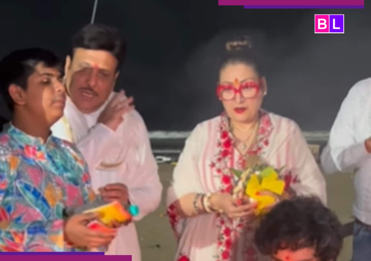 Govinda can't take his eyes off wife Sunita Ahuja as she happily dances during Ganesh Visarjan [Watch viral video]