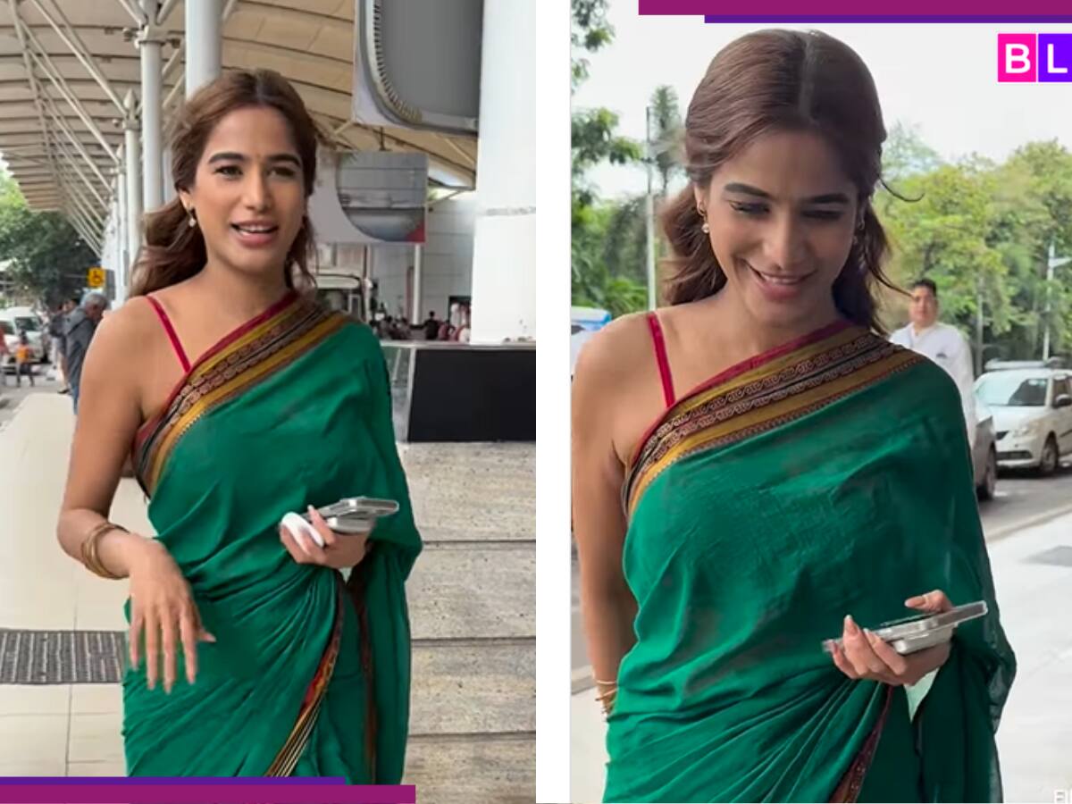Poonam Pandey Visits Kamakhya Temple in Saree