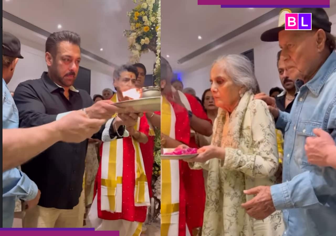 Ganesh IV 2021: Salman Khan participó en una celebración familiar, ayudando a sus padres a ayudar a Selim y Salma Khan ... [Watch]